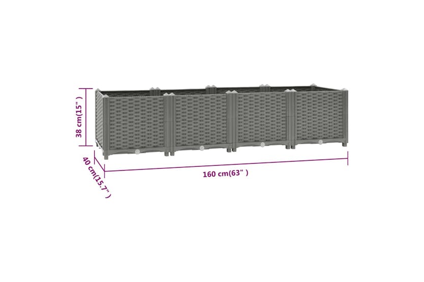 vidaXL Raised Bed 160x40x38cm Polypropylene vidaXL Raised Bed 160x40x38cm Polypropylene