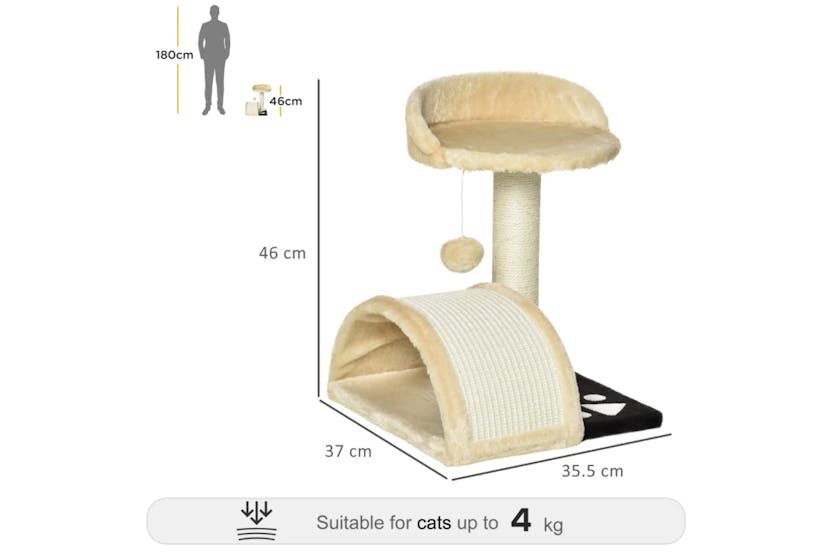 Pawhut Cat Tree Scratching Post | Beige Pawhut Cat Tree Scratching Post | Beige