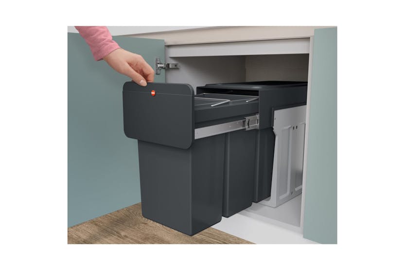 Hailo Built-in Waste Bucket Ecoline 3x10l Black Hailo Built-in Waste Bucket Ecoline 3x10l Black