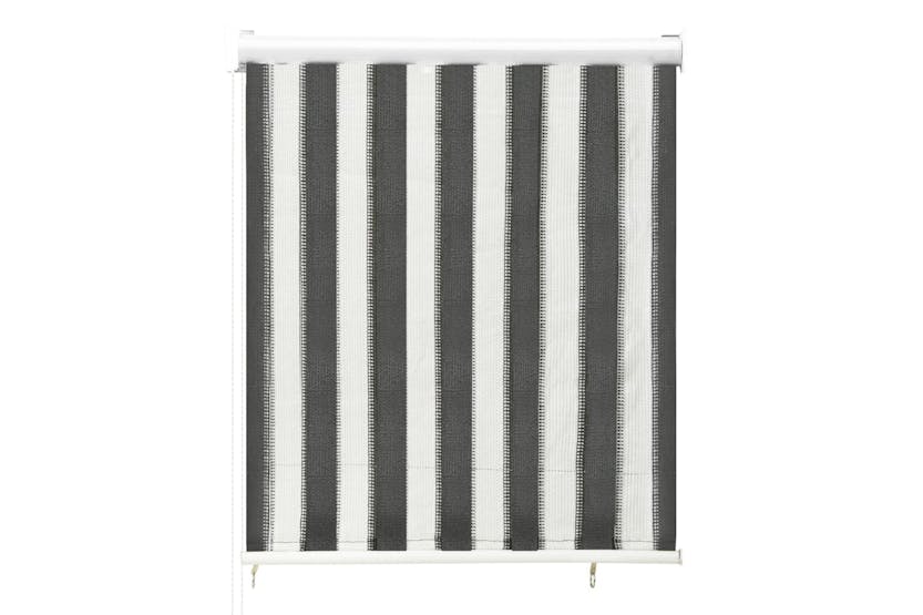 vidaXL Outdoor Roller Blind 60x140cm Anthracite And White Stripe vidaXL Outdoor Roller Blind 60x140cm Anthracite And White Stripe