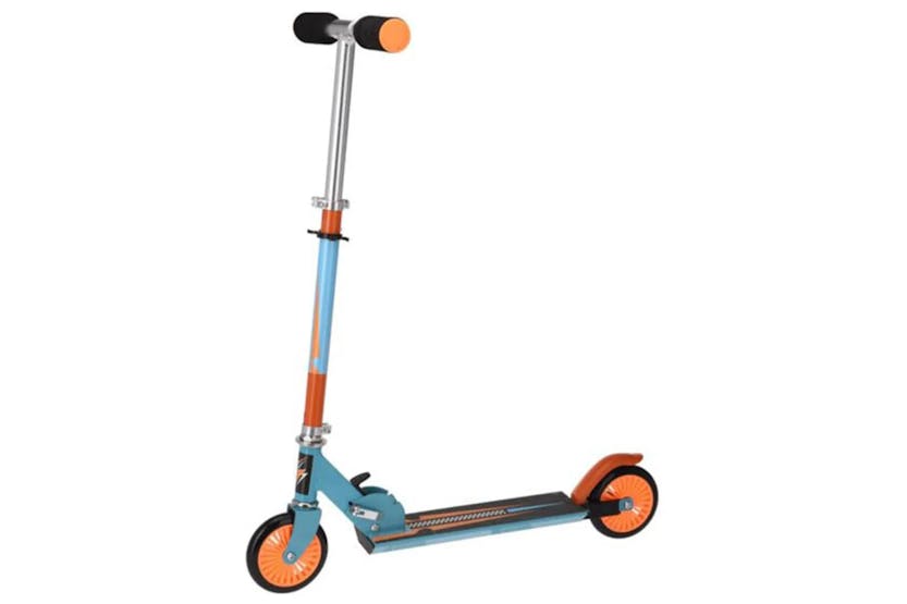 Xq Max Foldable Scooter With Foot Brake Blue And Orange Xq Max Foldable Scooter With Foot Brake Blue And Orange