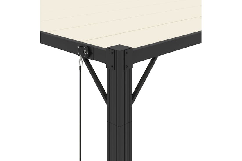 vidaXL Gazebo With Louvered Roof 3x4 M Cream Fabric And Aluminium vidaXL Gazebo With Louvered Roof 3x4 M Cream Fabric And Aluminium