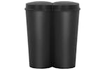 vidaXL Duo Bin Trash Can Black 50 L vidaXL Duo Bin Trash Can Black 50 L