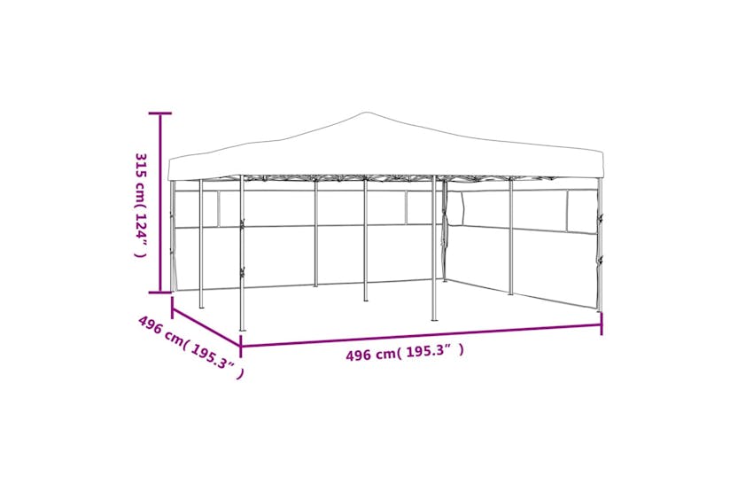 vidaXL Folding Gazebo With 2 Sidewalls 5x5 M Blue vidaXL Folding Gazebo With 2 Sidewalls 5x5 M Blue