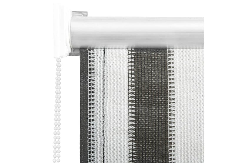 vidaXL Outdoor Roller Blind 60x140cm Anthracite And White Stripe vidaXL Outdoor Roller Blind 60x140cm Anthracite And White Stripe
