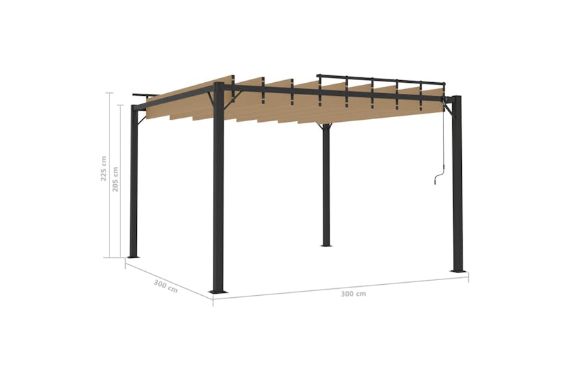 vidaXL Gazebo With Louvered Roof 3x3 M Taupe Fabric And Aluminium vidaXL Gazebo With Louvered Roof 3x3 M Taupe Fabric And Aluminium