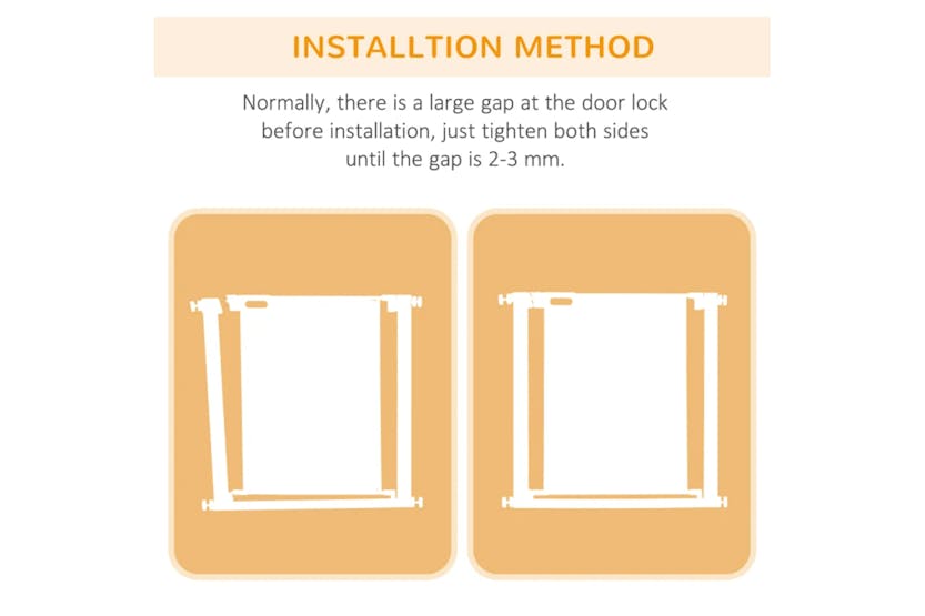 PawHut Auto Close Dog Barrier for House | White PawHut Auto Close Dog Barrier for House | White