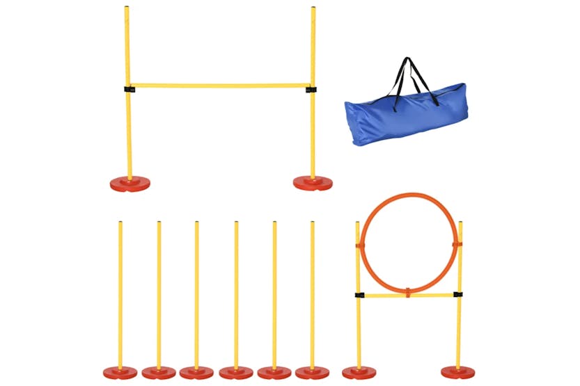 PawHut Plastic 3-Course Dogs Agility Set | Yellow PawHut Plastic 3-Course Dogs Agility Set | Yellow
