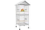PawHut Budgie Cage with Rolling Stand Perches Wheels | White PawHut Budgie Cage with Rolling Stand Perches Wheels | White