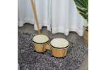 Homcom Wooden Bongo Drum Set with Carry Bag | Brown Homcom Wooden Bongo Drum Set with Carry Bag | Brown