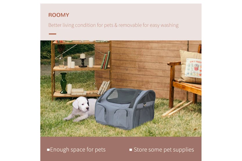 PawHut Pets Carrier Folding Bag | Grey PawHut Pets Carrier Folding Bag | Grey