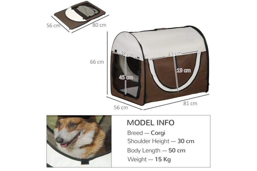 PawHut Dog Travel Crate | Brown PawHut Dog Travel Crate | Brown