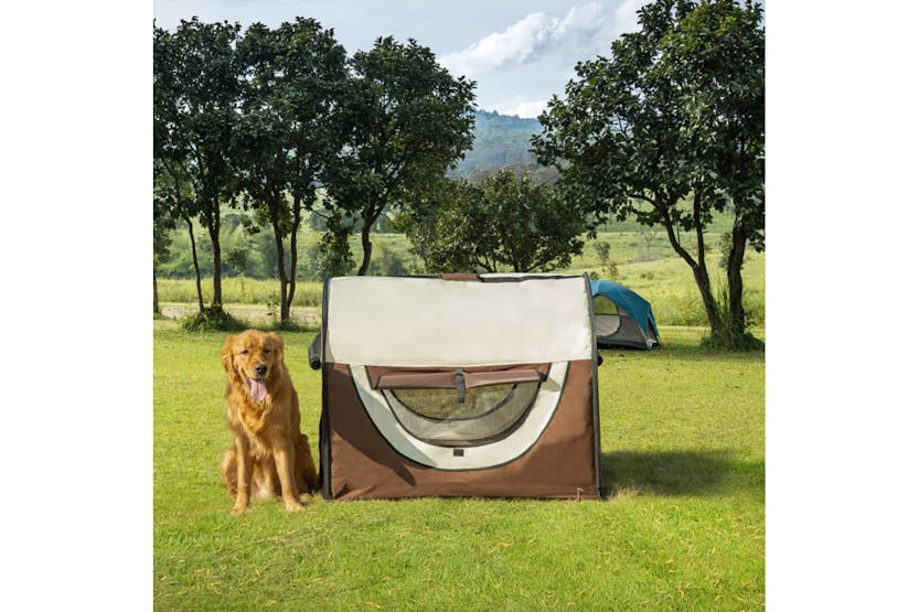 PawHut Dog Travel Crate | Brown PawHut Dog Travel Crate | Brown