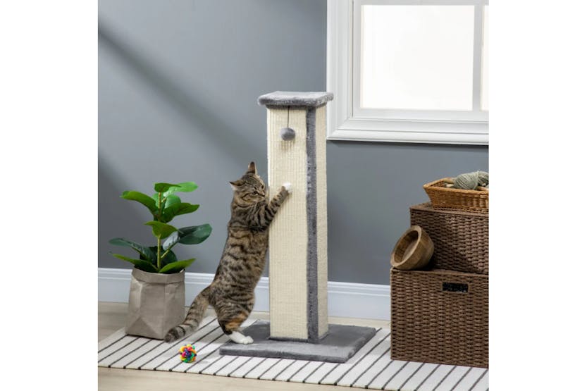 PawHut Vertical Full Scratcher with Natural Sisal Rope | Multi PawHut Vertical Full Scratcher with Natural Sisal Rope | Multi