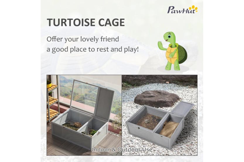 PawHut Outdoor Tortoise Enclosure with Weather Protection | Grey PawHut Outdoor Tortoise Enclosure with Weather Protection | Grey