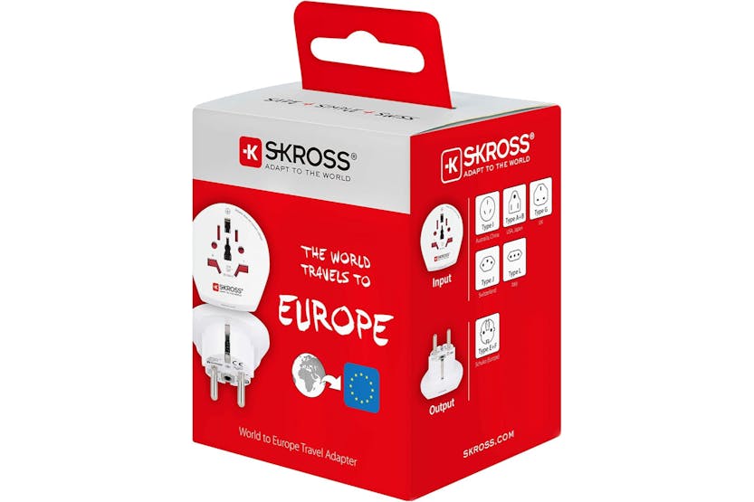 Skross World to Europe Travel Adapter | White Skross World to Europe Travel Adapter | White