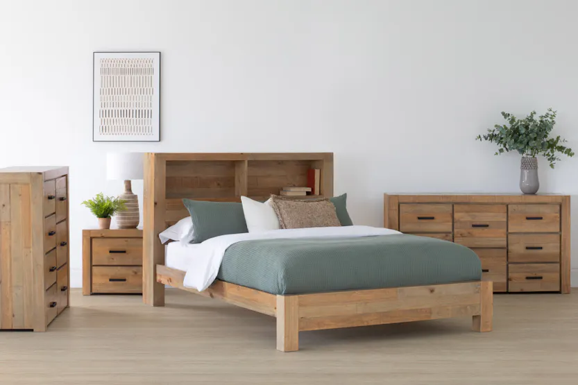 Coolmore Storage Headboard Bed Frame | Double | 4ft6 | Natural Coolmore Storage Headboard Bed Frame | Double | 4ft6 | Natural