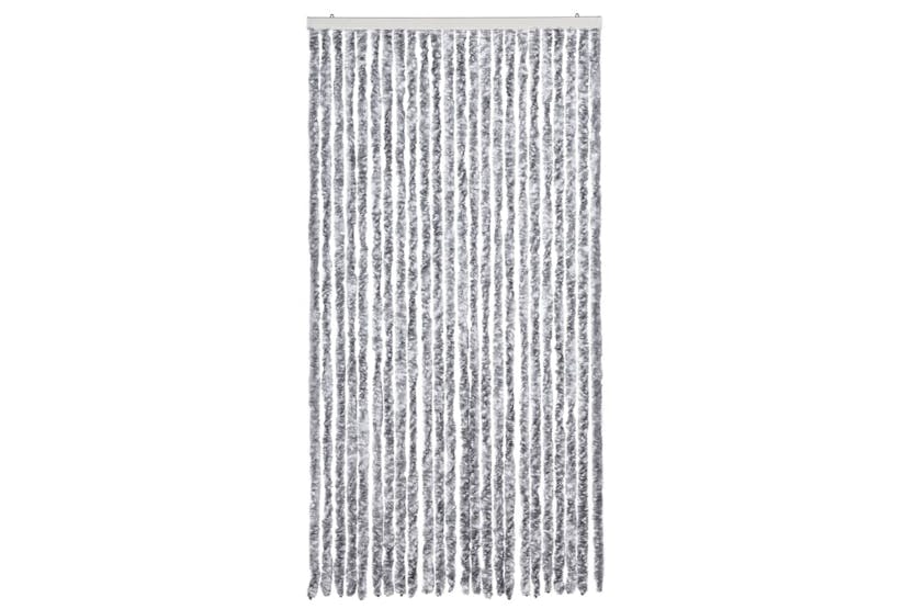 vidaXL Insect Curtain White And Grey 100x220cm Chenille vidaXL Insect Curtain White And Grey 100x220cm Chenille