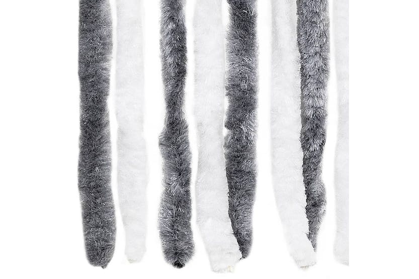 vidaXL Insect Curtain Grey And White 100x220cm Chenille vidaXL Insect Curtain Grey And White 100x220cm Chenille