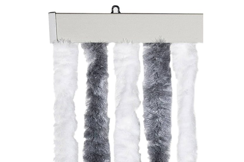 vidaXL Insect Curtain Grey And White 100x220cm Chenille vidaXL Insect Curtain Grey And White 100x220cm Chenille