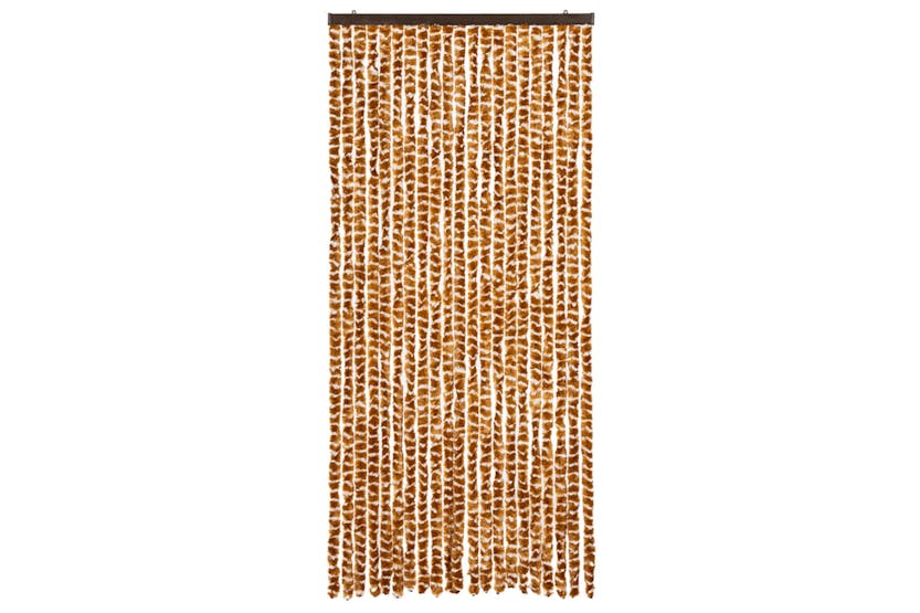 vidaXL Insect Curtain Ochre And White 90x220cm Chenille vidaXL Insect Curtain Ochre And White 90x220cm Chenille