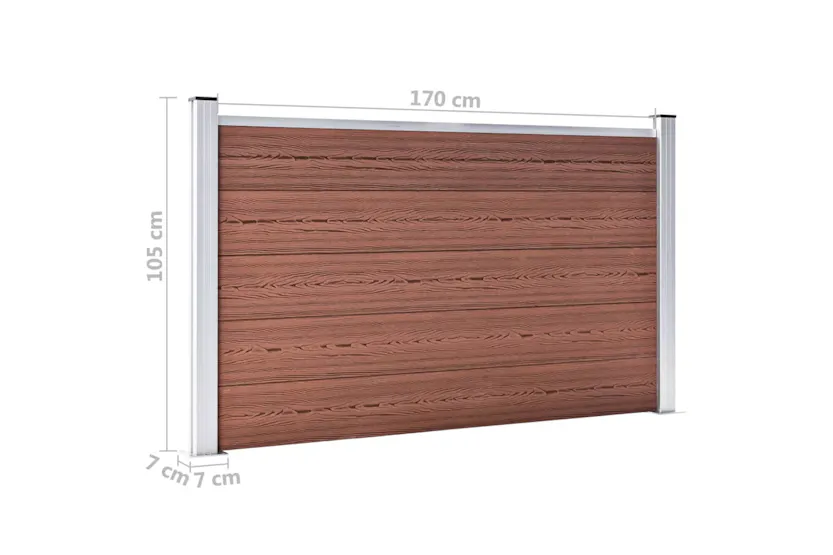 vidaXL Garden Fence Wpc 180x105cm Brown vidaXL Garden Fence Wpc 180x105cm Brown