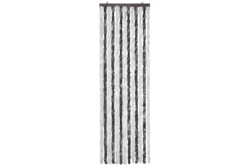 vidaXL Insect Curtain Grey And White 56x185cm Chenille vidaXL Insect Curtain Grey And White 56x185cm Chenille