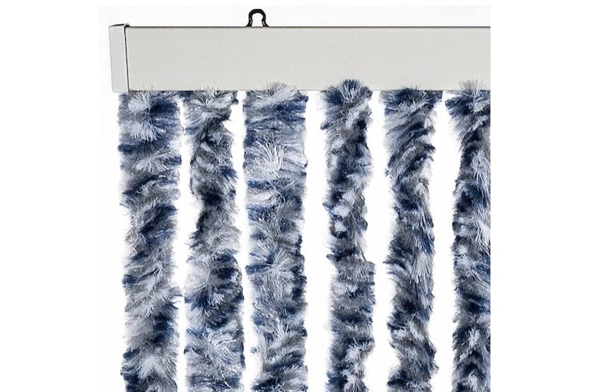 vidaXL Insect Curtain Blue, White And Silver 100x220cm Chenille vidaXL Insect Curtain Blue, White And Silver 100x220cm Chenille