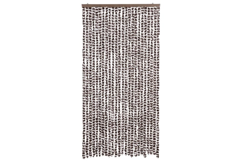 vidaXL Insect Curtain Brown And White 100x220cm Chenille vidaXL Insect Curtain Brown And White 100x220cm Chenille