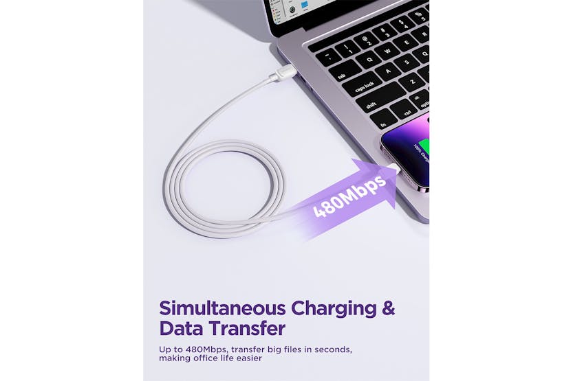 Joyroom USB-A to Lightning Fast Charging Data Cable | 1.2m | White Joyroom USB-A to Lightning Fast Charging Data Cable | 1.2m | White
