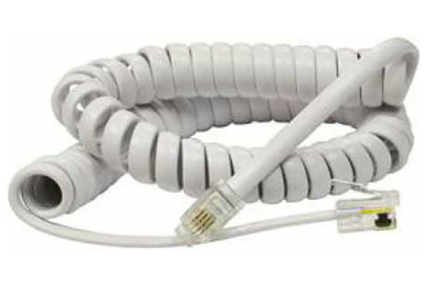 Silver 12ft Irish Telephone Handset Cord | Black Silver 12ft Irish Telephone Handset Cord | Black