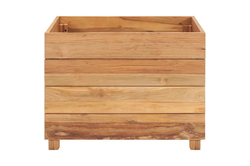 vidaXL Raised Bed 50x40x38cm Recycled Teak Wood And Steel vidaXL Raised Bed 50x40x38cm Recycled Teak Wood And Steel