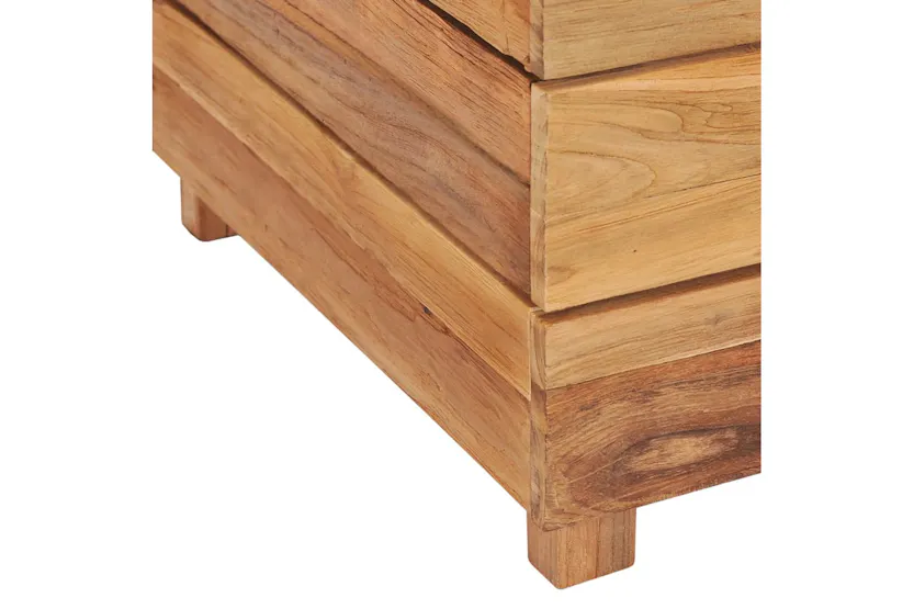 vidaXL Raised Bed 50x40x38cm Recycled Teak Wood And Steel vidaXL Raised Bed 50x40x38cm Recycled Teak Wood And Steel