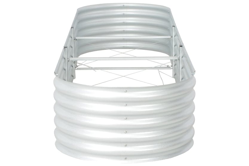 vidaXL Garden Raised Bed 320x80x44cm Galvanised Steel Silver vidaXL Garden Raised Bed 320x80x44cm Galvanised Steel Silver