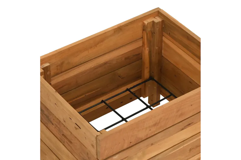 vidaXL Raised Bed 50x40x38cm Recycled Teak Wood And Steel vidaXL Raised Bed 50x40x38cm Recycled Teak Wood And Steel