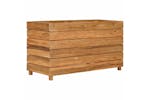 vidaXL Raised Bed 100x40x55cm Recycled Teak Wood And Steel vidaXL Raised Bed 100x40x55cm Recycled Teak Wood And Steel