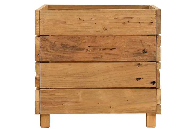 vidaXL Raised Bed 50x40x38cm Recycled Teak Wood And Steel vidaXL Raised Bed 50x40x38cm Recycled Teak Wood And Steel