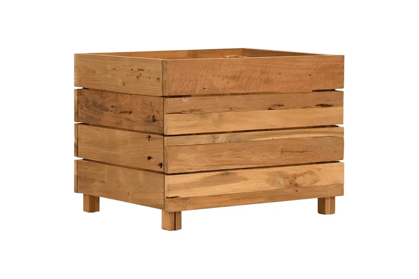 vidaXL Raised Bed 50x40x38cm Recycled Teak Wood And Steel vidaXL Raised Bed 50x40x38cm Recycled Teak Wood And Steel