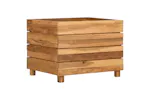 vidaXL Raised Bed 50x40x38cm Recycled Teak Wood And Steel vidaXL Raised Bed 50x40x38cm Recycled Teak Wood And Steel