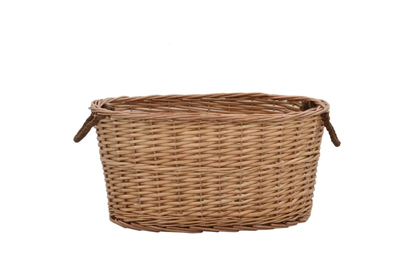 vidaXL Firewood Basket With Carrying Handles 58x42x29cm Natural Willow vidaXL Firewood Basket With Carrying Handles 58x42x29cm Natural Willow