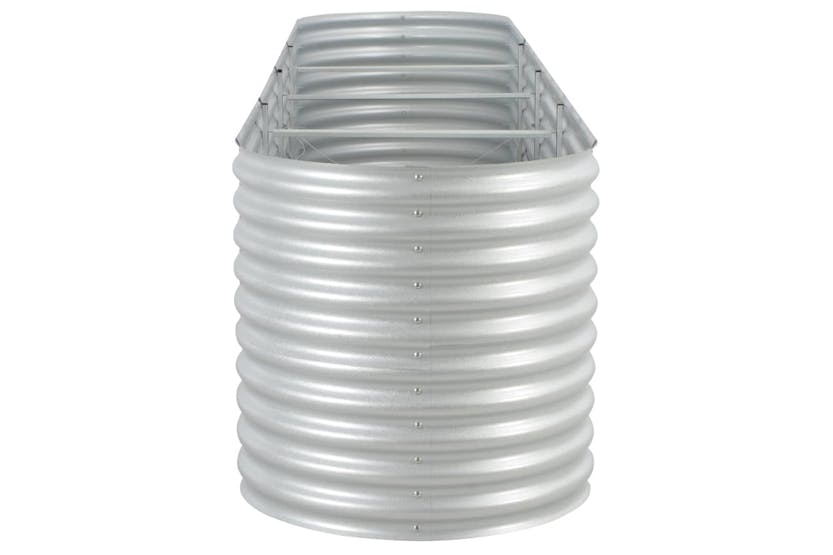 vidaXL Garden Raised Bed 400x80x81cm Galvanised Steel Silver vidaXL Garden Raised Bed 400x80x81cm Galvanised Steel Silver