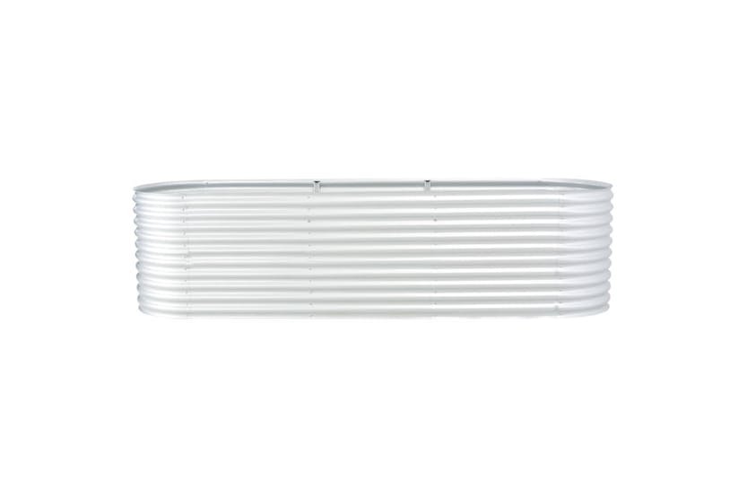 vidaXL Garden Raised Bed 320x80x81cm Galvanised Steel Silver vidaXL Garden Raised Bed 320x80x81cm Galvanised Steel Silver