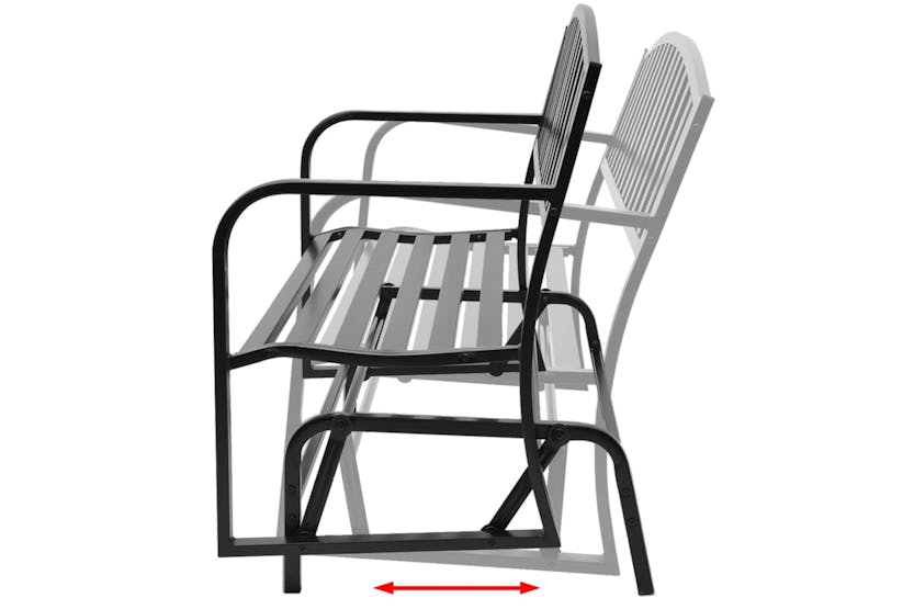 vidaXL Swing Bench Black Steel vidaXL Swing Bench Black Steel