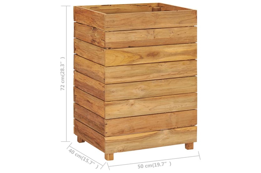 vidaXL Raised Bed 50x40x72cm Recycled Teak Wood And Steel vidaXL Raised Bed 50x40x72cm Recycled Teak Wood And Steel