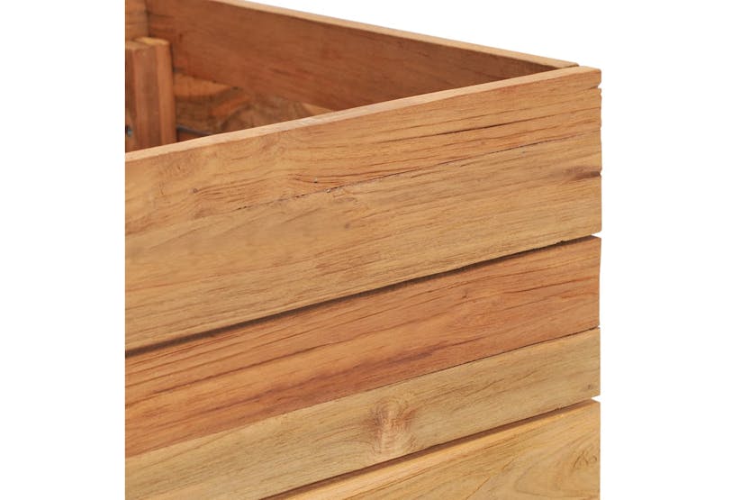 vidaXL Raised Bed 150x40x38cm Recycled Teak Wood And Steel vidaXL Raised Bed 150x40x38cm Recycled Teak Wood And Steel