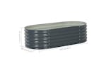 vidaXL Garden Raised Bed 160x80x44cm Galvanised Steel Grey vidaXL Garden Raised Bed 160x80x44cm Galvanised Steel Grey