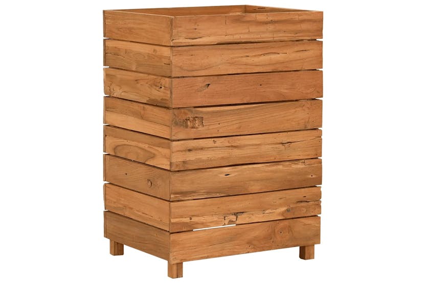 vidaXL Raised Bed 50x40x72cm Recycled Teak Wood And Steel vidaXL Raised Bed 50x40x72cm Recycled Teak Wood And Steel