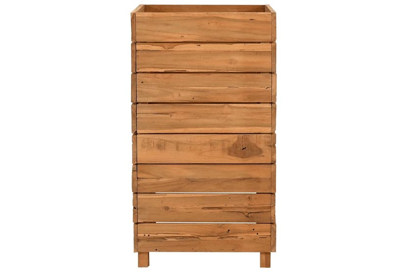 vidaXL Raised Bed 50x40x72cm Recycled Teak Wood And Steel vidaXL Raised Bed 50x40x72cm Recycled Teak Wood And Steel