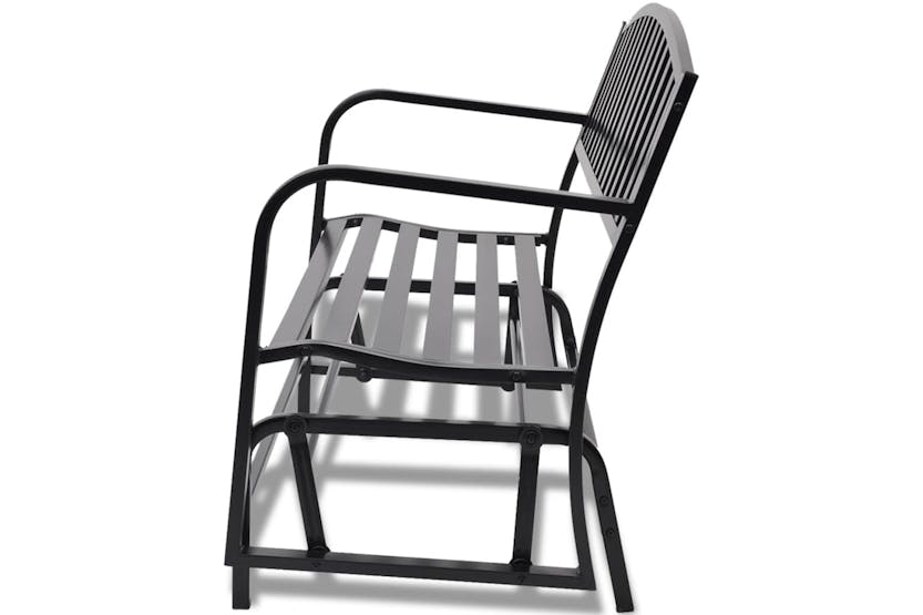 vidaXL Swing Bench Black Steel vidaXL Swing Bench Black Steel