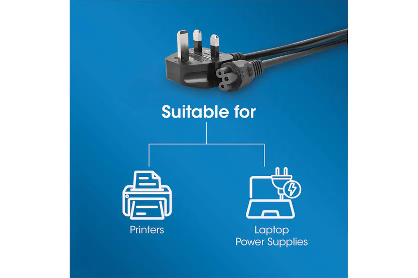 Manhattan 3-Pin UK Power Cable BS1363 to C5 Manhattan 3-Pin UK Power Cable BS1363 to C5